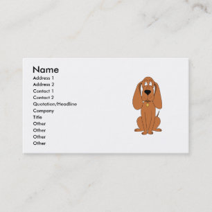 Brown Dog. Hound Cartoon with Collar. Business Card