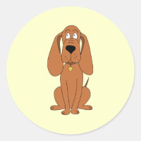Brown Dog. Hound Cartoon with Collar.