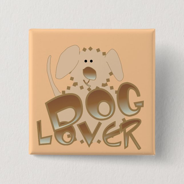 Brown Dog Lover Tshirts and Gifts 15 Cm Square Badge (Front)