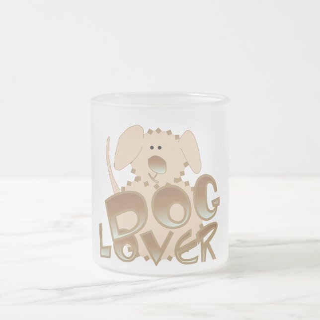 Brown Dog Lover Tshirts and Gifts Frosted Glass Coffee Mug (Center)