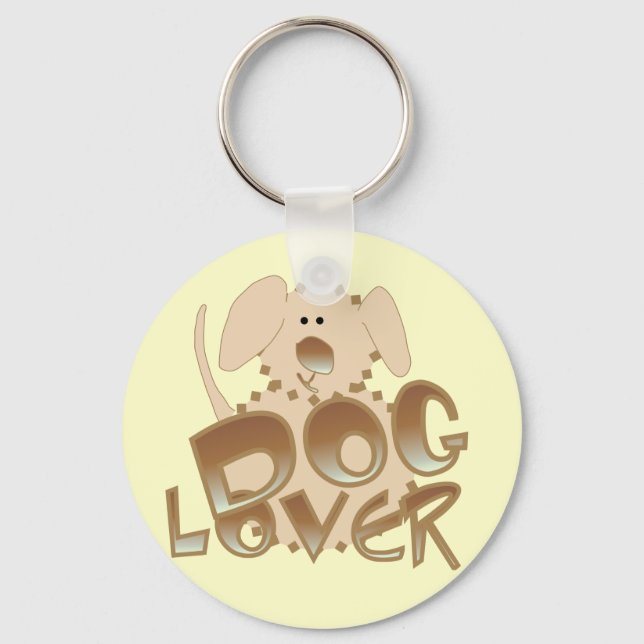 Brown Dog Lover Tshirts and Gifts Key Ring (Front)