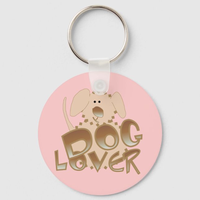 Brown Dog Lover Tshirts and Gifts Key Ring (Front)