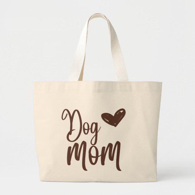 Brown Dog Mum Large Tote Bag (Front)