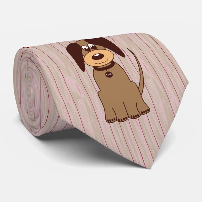 Brown Dog Necktie (Rolled)
