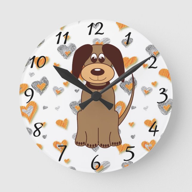 Brown Dog Wall Clock (Front)
