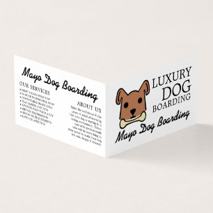 Brown Dog with Bone, Dog Boarding Detailed Business Card