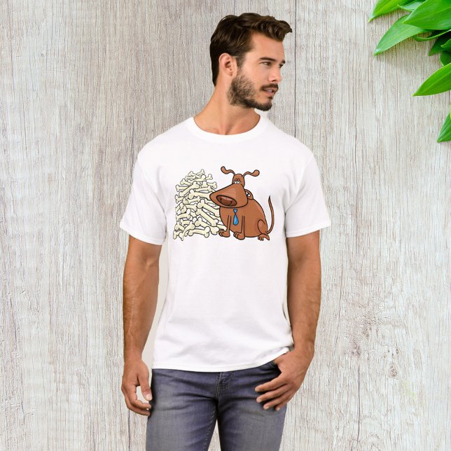 Brown Dog with Pile of Bones Cute Pet T-Shirt (Creator Uploaded)
