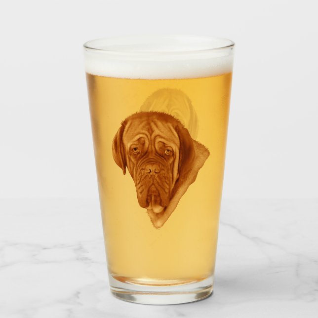 Brown Dogue De Bordeaux, Glass (Front Filled)
