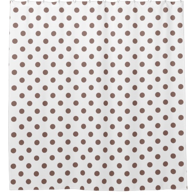 Brown Dotted Pattern Shower Curtain (Front)