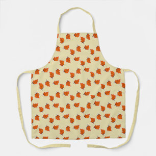 Brown dry leaves pattern apron