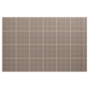 Brown Earth Tone Windowpane Check Fabric