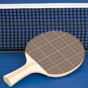Brown Earth Tone Windowpane Check Ping Pong Paddle