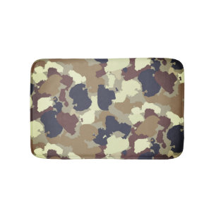 Brown Earth Tones Military Camouflage Bath Mat