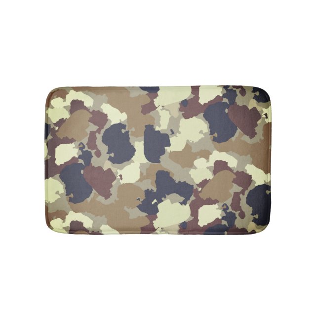Brown Earth Tones Military Camouflage Bath Mat (Front)