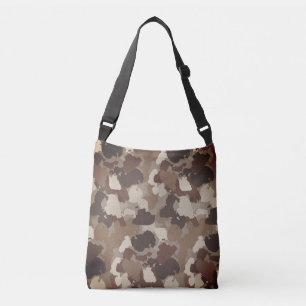 Brown Earth Tones Military Camouflage Crossbody Bag