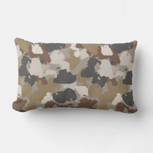 Brown Earth Tones Military Camouflage Lumbar Cushion