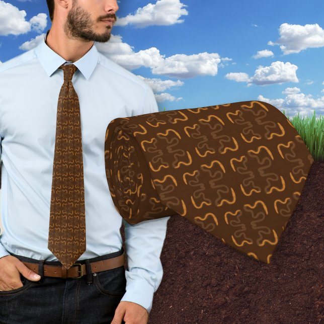 Brown Earthworms Pattern Tie (Creator Uploaded)