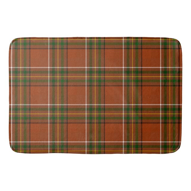 Brown Earthy Plaid Tartan  Bath Mat (Front)