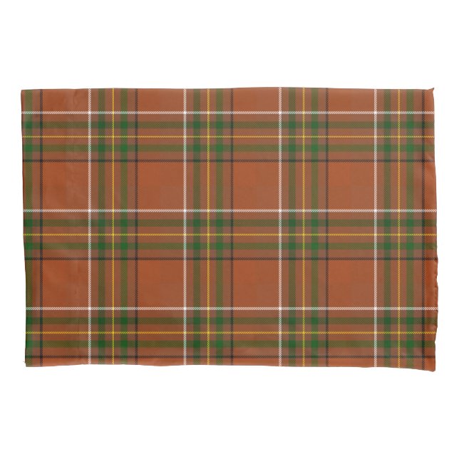 Brown Earthy Plaid Tartan  Pillowcase (Front)