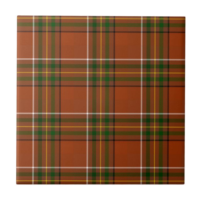 Brown Earthy Plaid Tartan  Tile (Front)
