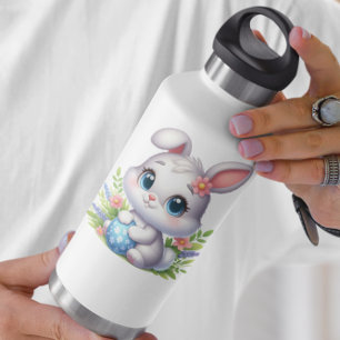 Brown Easter Bunnies with Colorful Eggs