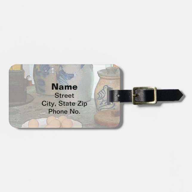 Brown Eggs and Ginger Jars Luggage Tag (Front Horizontal)