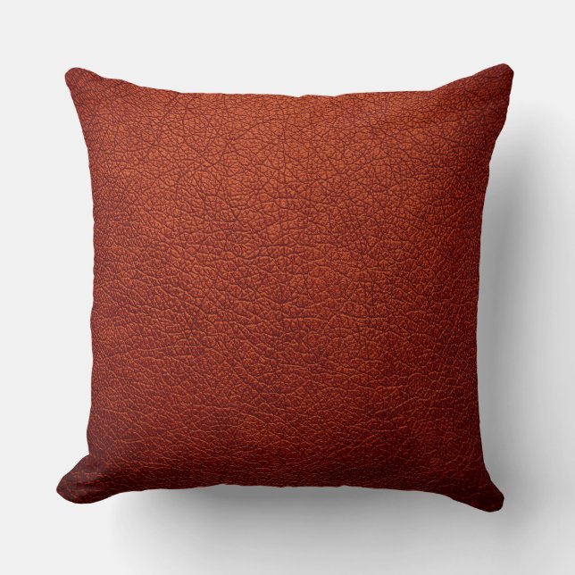 Brown Elegant Leather Look Cushion (Front)