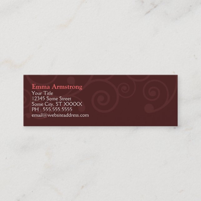 Brown Elegant Mini Business Card (Front)