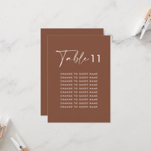 Brown elegant modern wedding table seating chart