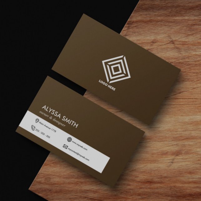 Brown Elegant Simple Personalised Custom Simple Business Card (Creator Uploaded)
