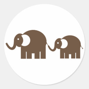 Brown Elephants Stickers
