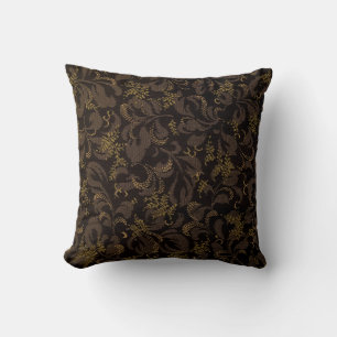Brown Embroidery Look Cushion