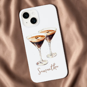 Brown Espresso Martini Coffee Cocktail Custom Name Case-Mate iPhone 14 Case