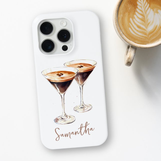 Brown Espresso Martini Coffee Cocktail Custom Name Case-Mate iPhone Case (Brown Espresso Martini Coffee Cocktail Custom Name Case-Mate iPhone Case)