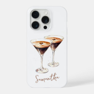Brown Espresso Martini Coffee Cocktail Custom Name iPhone 15 Pro Case
