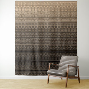 Brown ethnic ornament tapestry