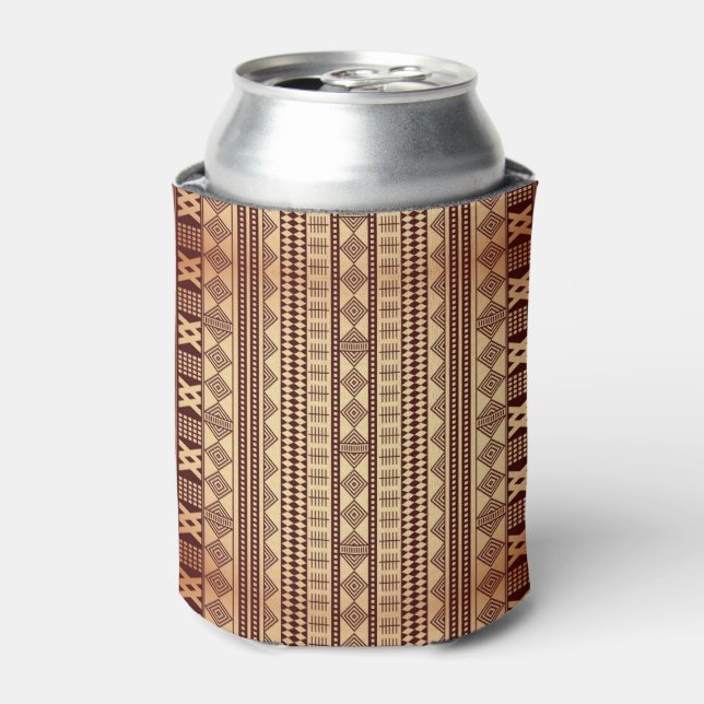 Brown ethnic texture can cooler (Can Front)