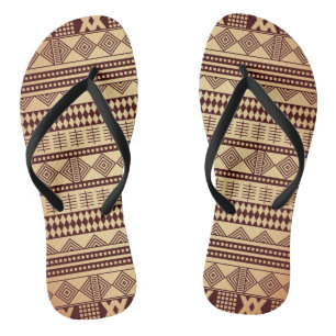 Brown ethnic texture jandals
