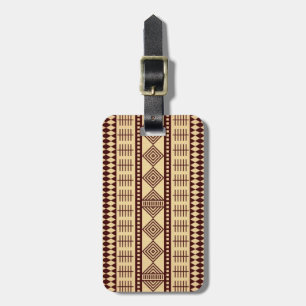 Brown ethnic texture luggage tag