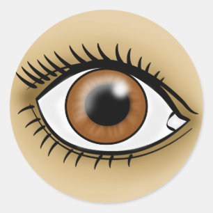 Brown Eye icon Classic Round Sticker