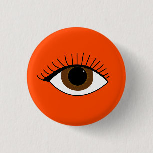Brown Eye Illustration 3 Cm Round Badge