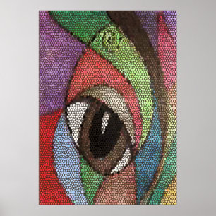Brown Eye stained glass look Poster