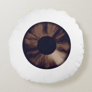 Brown Eyeball Round Pillow