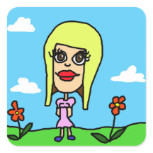Brown Eyed Girl Square Sticker