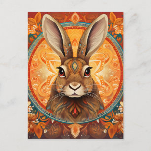 Brown eyed Solarpunk Bunny Postcard