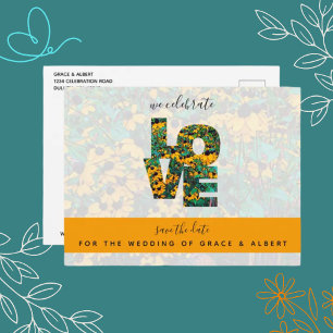 Brown-eyed Susan's LOVE Save the Date Postcard
