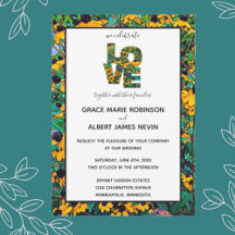Brown-eyed Susan's LOVE Wedding Invitation