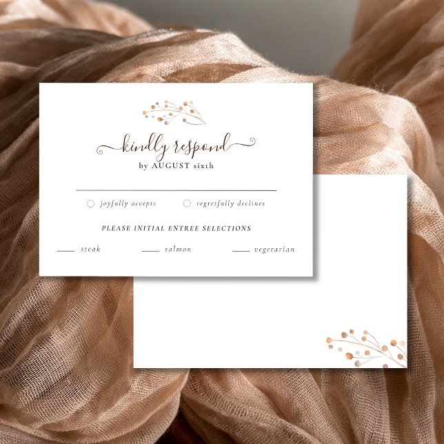 Brown Fall In Love Autumn Foliage RSVP Card (Creator Uploaded)