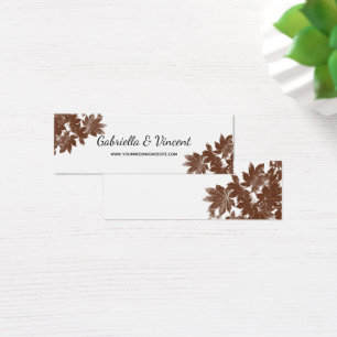 Brown Fall Leaf Stamp Wedding Website Card