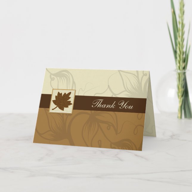 brown fall wedding Thank You (Front)